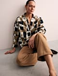 Pure Linen Geometric Relaxed Tunic