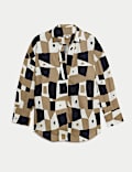 Pure Linen Geometric Relaxed Tunic