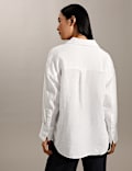 Pure Linen V-Neck Popover Blouse