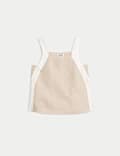 Pure Linen Contrast Trim Shell Top