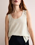Pure Silk Scoop Neck Shell Top