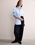 Pure Cotton Collared Double Cuff Shirt