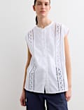 Pure Cotton Broderie Detail Top