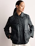 Blouson d'aviateur en cuir
