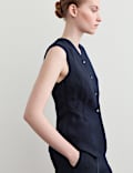 Gilet de costume droit textur&eacute;