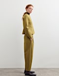 Cotton Rich Collarless Tailored Jacket