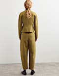 Cotton Rich Collarless Tailored Jacket