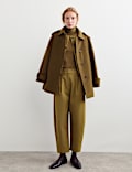 Cotton Rich Collarless Tailored Jacket