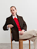 Pure Wool Tailored Herringbone Blazer