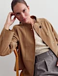 Suede Sculpted Short Jacket