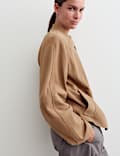 Suede Sculpted Short Jacket