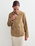 Suede Trucker Short Jacket