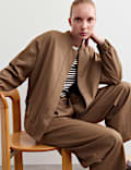 Wool Rich Relaxed Bomber Jacket