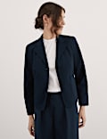 Relaxed Cotton Stretch Cropped Blazer