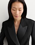 Pure Wool Tailored Tuxedo Longline Blazer