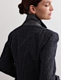 Wool Rich Single Breasted Blazer with Linen
