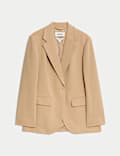 Pure Wool Crepe Single Breasted Blazer