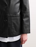 leather Collared Jacket