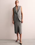 Cotton Rich Sleeveless Longline Blazer