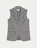 Cotton Rich Sleeveless Longline Blazer