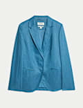Pure Linen Straight Back Tie Detail Blazer