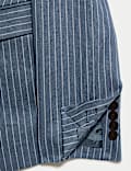 Pure Linen Straight Pinstripe Blazer
