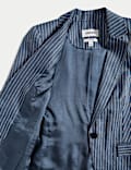 Pure Linen Straight Pinstripe Blazer