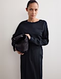 Haut côtelé à manches longues et détail couture