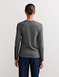 Ribbed Seam Detail Long Sleeve Top
