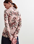 Merino Wool Rich Floral Funnel Neck Top