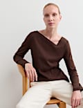 Cotton Modal Asymmetric Neck Top