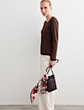Cotton Modal Asymmetric Neck Top