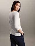 Slash Neck 3/4 Sleeve Top