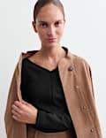 Cotton Modal Blend V-Neck Stitch Detail Top
