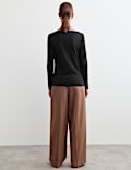 Cotton Modal Blend V-Neck Stitch Detail Top