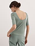 Pure Mercerised Cotton Scoop Back Top