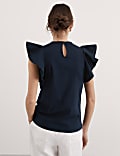 Pure Mercerised Cotton Ruffle Top