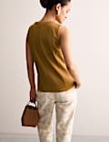 Cotton Modal Blend Shell Top with Stretch