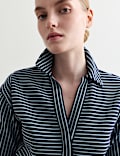 Pure Cotton Striped Polo Top