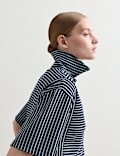 Pure Cotton Striped Polo Top