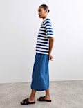 Cotton Modal Blend Striped T-Shirt