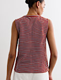 Pure Cotton Striped Ribbed Vest Top