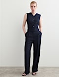 Textured Straight Leg Trousers