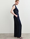 Textured Straight Leg Trousers