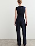 Textured Straight Leg Trousers