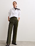 Cotton Rich Straight Leg Trousers