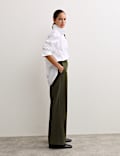 Cotton Rich Straight Leg Trousers