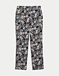 Floral Jacquard Straight Leg Trousers