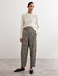Geometric Jacquard Tapered Trousers