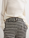 Geometric Jacquard Tapered Trousers